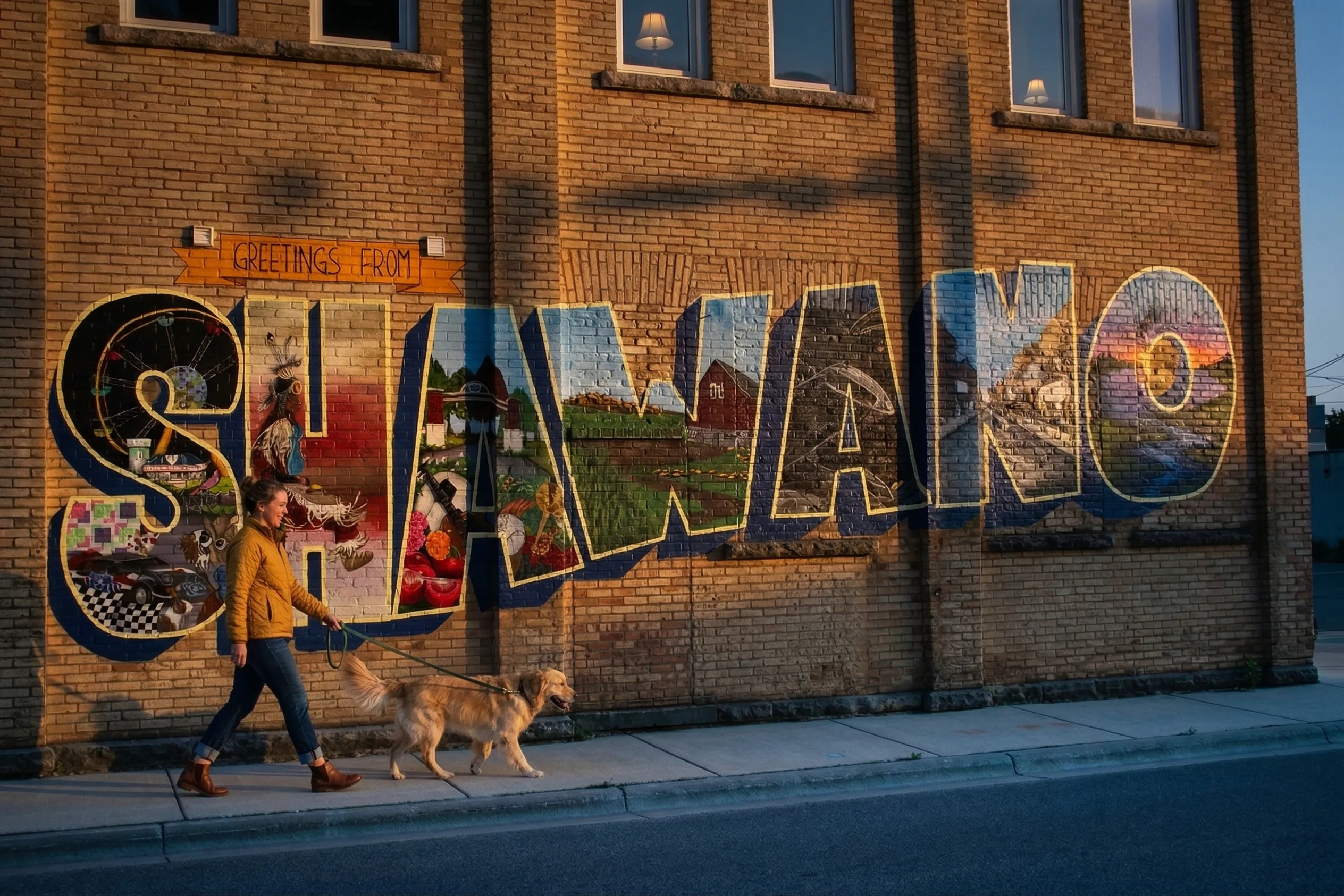 Professional zero-turn lawn mowing and fertilizing service on a residential property in Shawano, WI